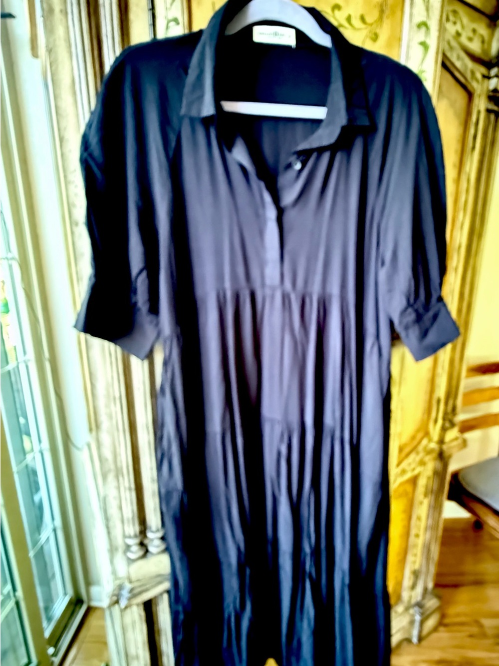 Natural Life Classic Black Tiered Shirt Dress